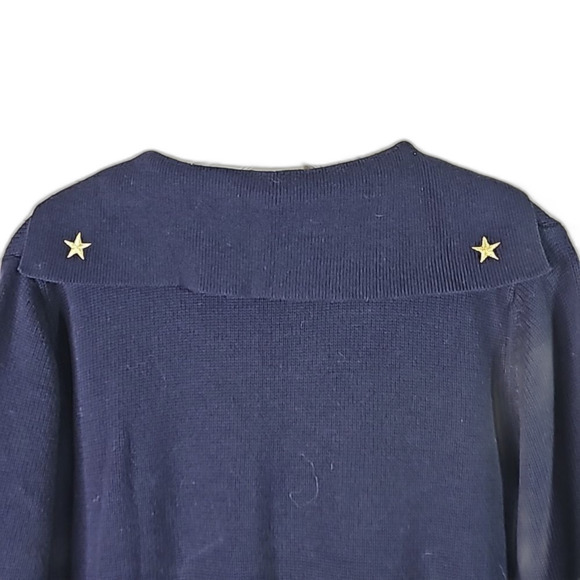 Sweater by Koret Sailor Style Old Money Red White Blue Gold Metallic Size M Peti - Picture 3 of 5